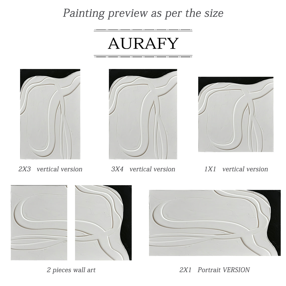 3D Textured Abstract Painting Black White High-Relief Tactile Modern Organic Luxe Artwork AURA513