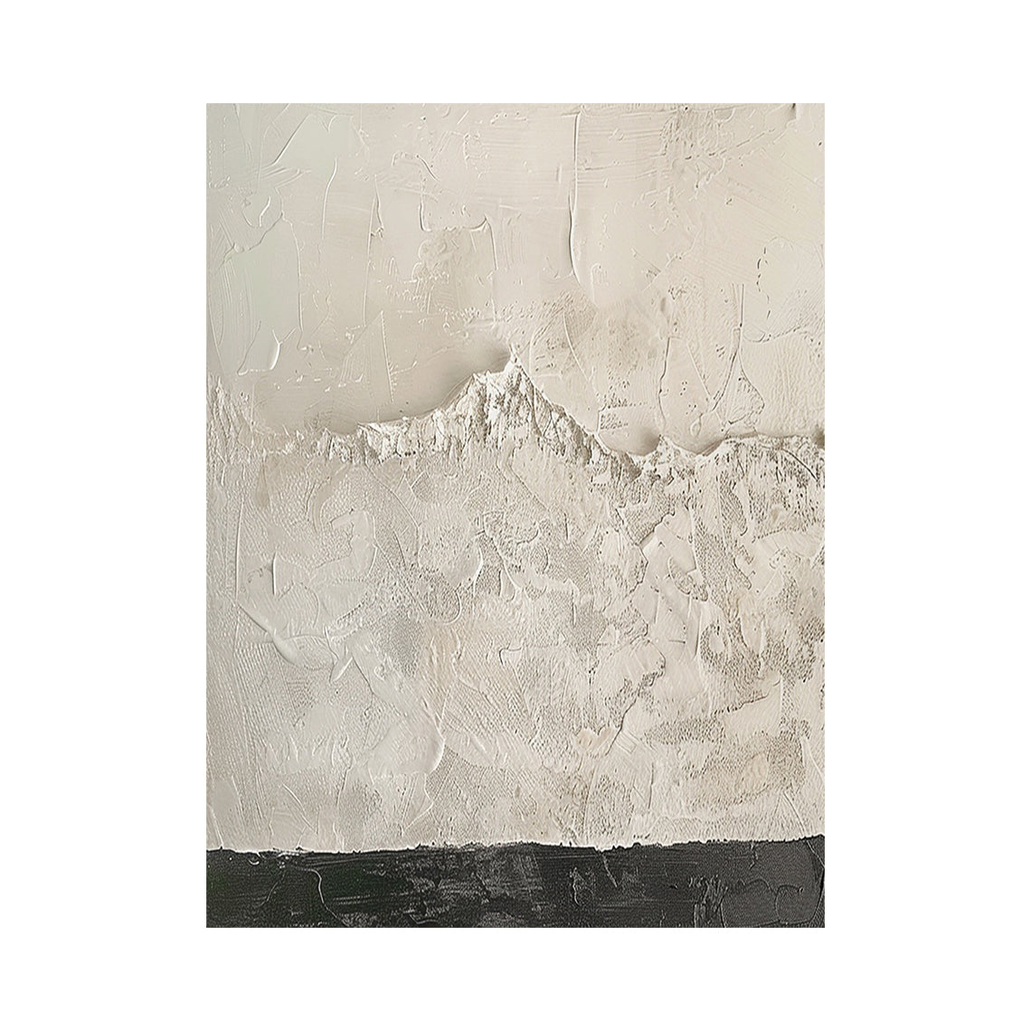Wabi-Sabi Beige Abstract High-Relief Knife Painted Textured Japandi Minimalist Tactile Sculpted Canvas Wall Art AURA799