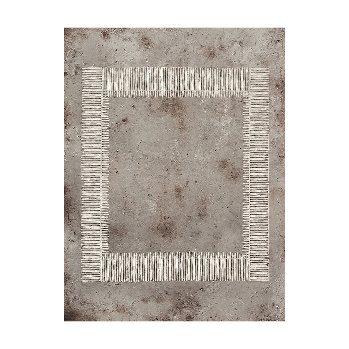 Gray Abstract Art Plaster Textured Woven Line Frame Retro Industrial Minimalist Wall Decor AURA593