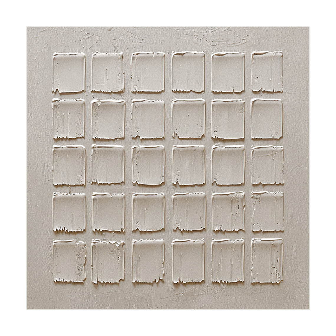 Beige Abstract Art Handcrafted Tactile Surface Rough Edge Modern Organic Minimalist Canvas AURA603