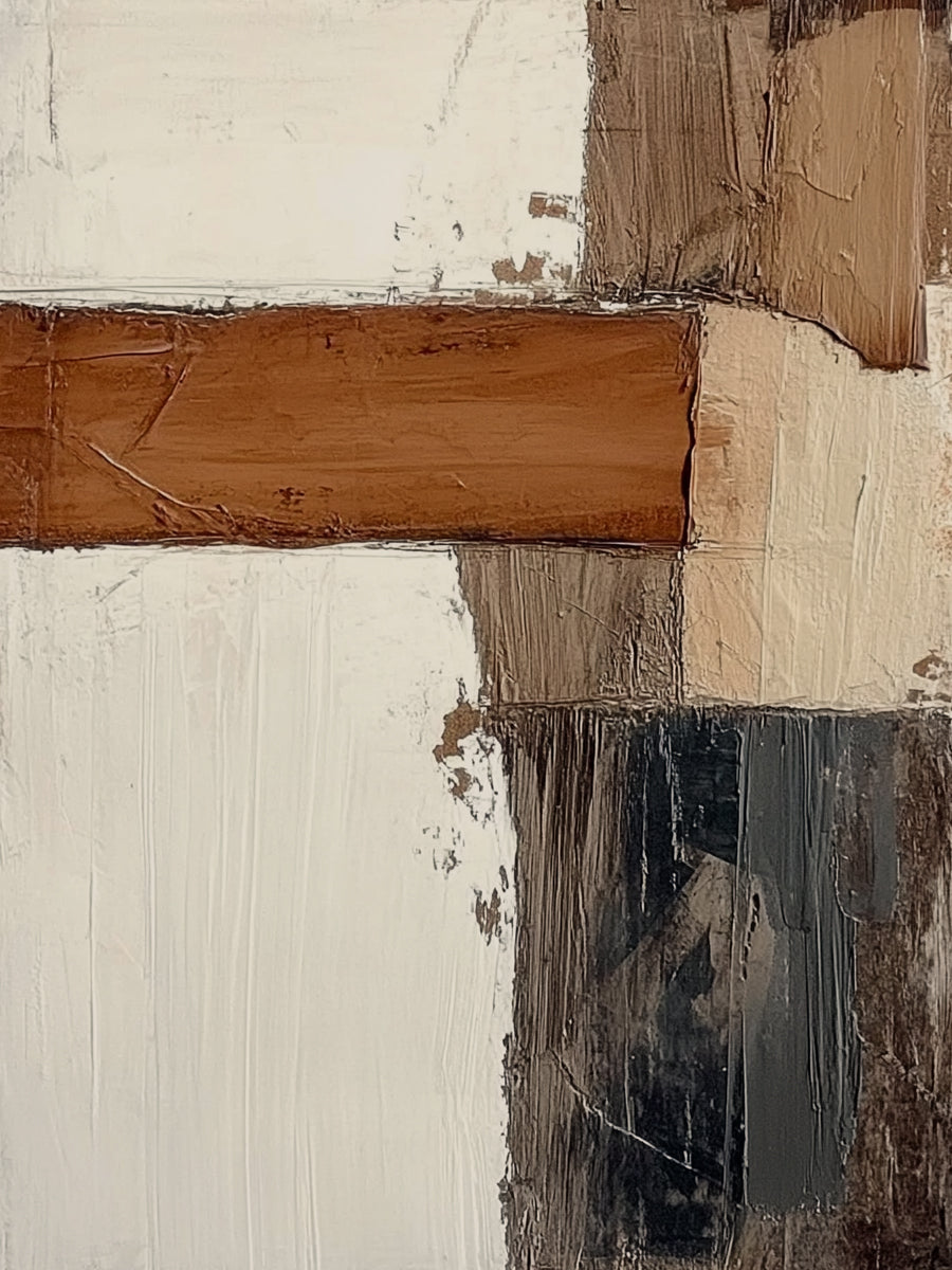Modern Abstract Brown Beige Wall Art for Home Decor AURA354
