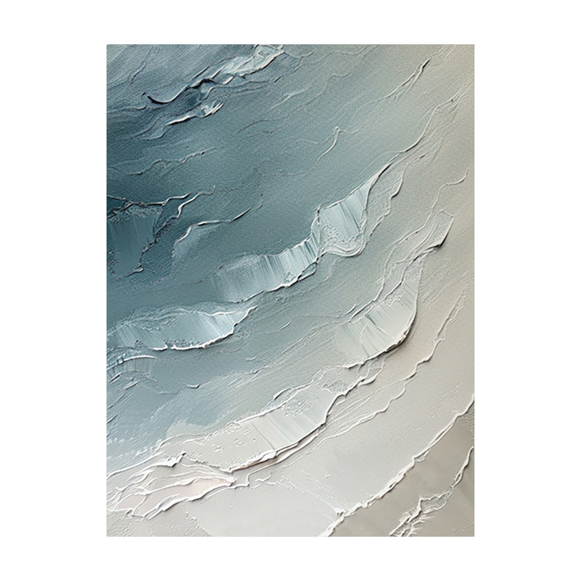 Abstract Ocean Blue Impasto Art with Tactile Sculpted Surface Knife Strokes Abstract Expressionist AURA463