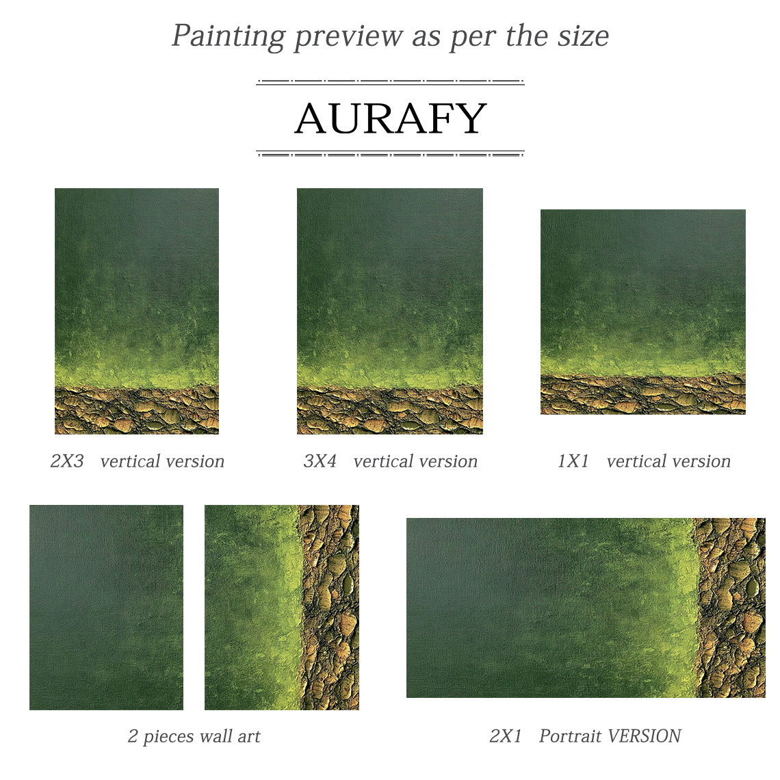 Modern Green Landscape Wall Art Stylish Home Decor Piece AURA407