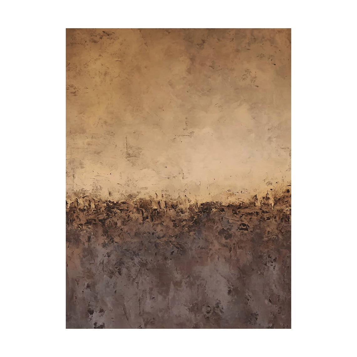 Abstract Brown Beige Art Tactile Knife Strokes Modern Organic Plaster Textured Canvas AURA598