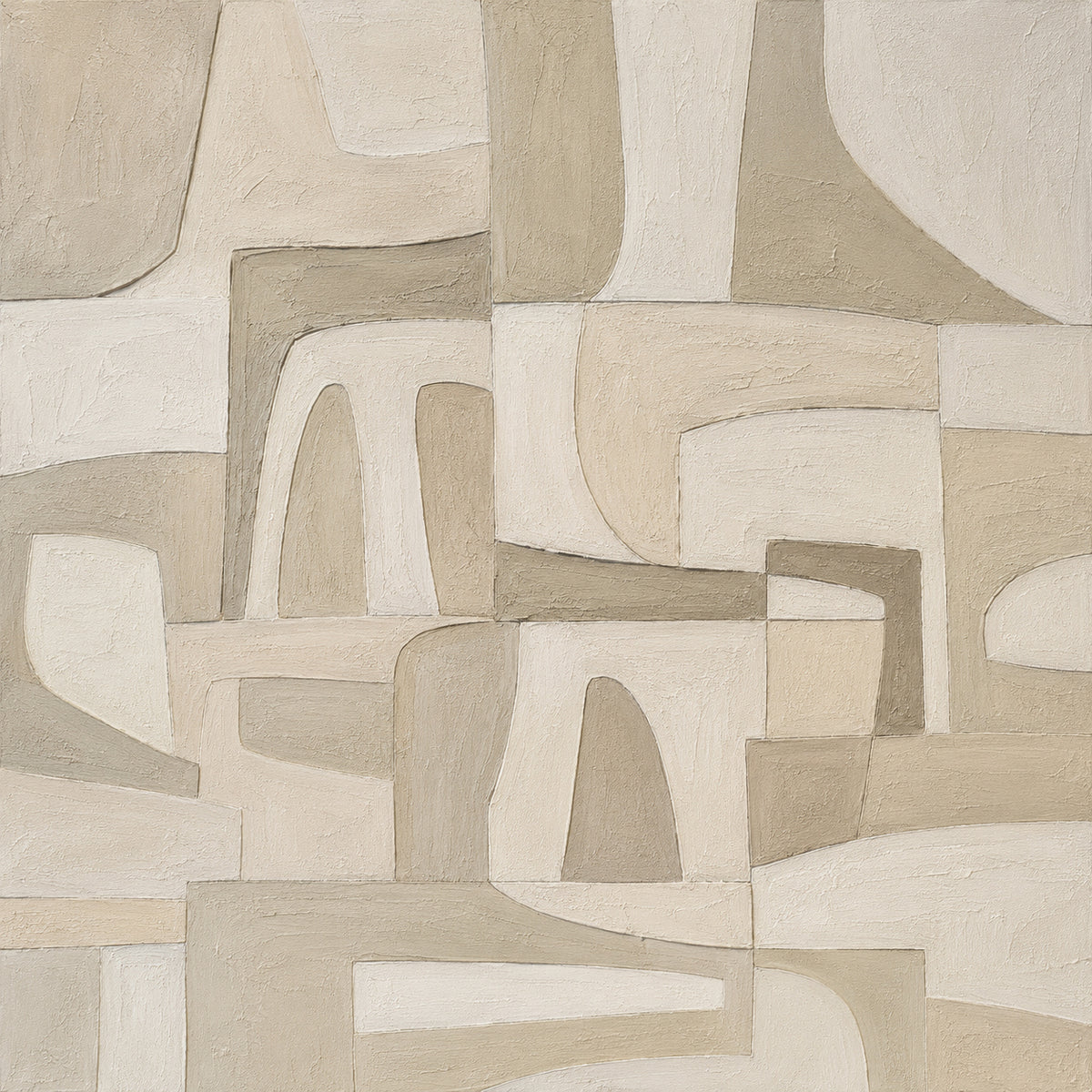 Beige Plaster Textured Japandi Minimalist Wall Art Tactile Sculpted Canvas Neutral Modern Organic Artwork AURA757