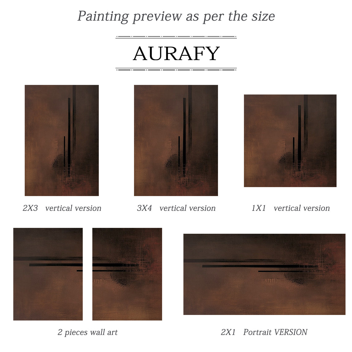Brown General Abstract Wall Art Decor for Home Living Room AURA380