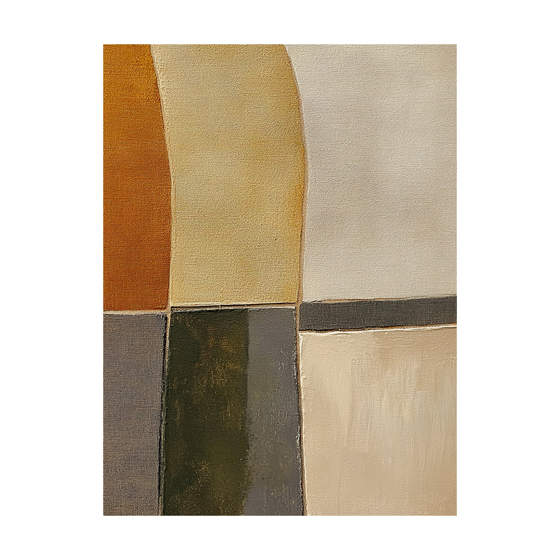 Brown Abstract Art Textured Canvas Thick Brushstrokes Earthy Tones Geometric Shapes Modern Organic AURA620