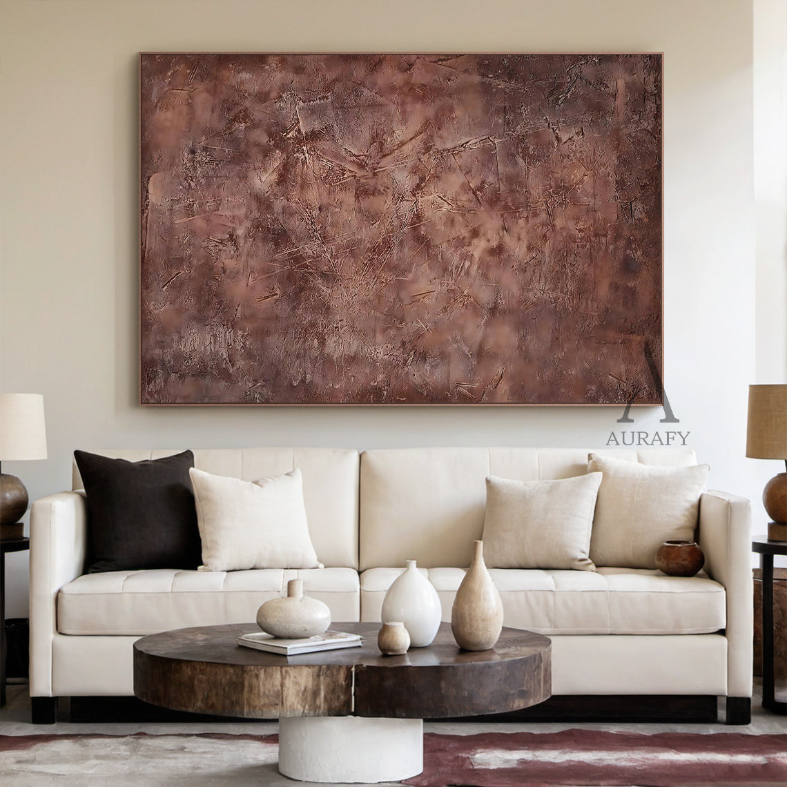 Red Abstract Wall Art Modern Living Room Minimalist Home Decor AURA240