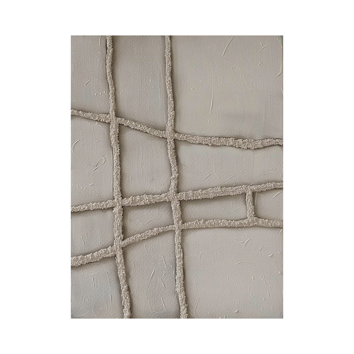 3D Textured Plaster Painting Japandi Wabi-Sabi Beige Minimalist Luxe Geometric Tactile Sculpted Canvas Art AURA788