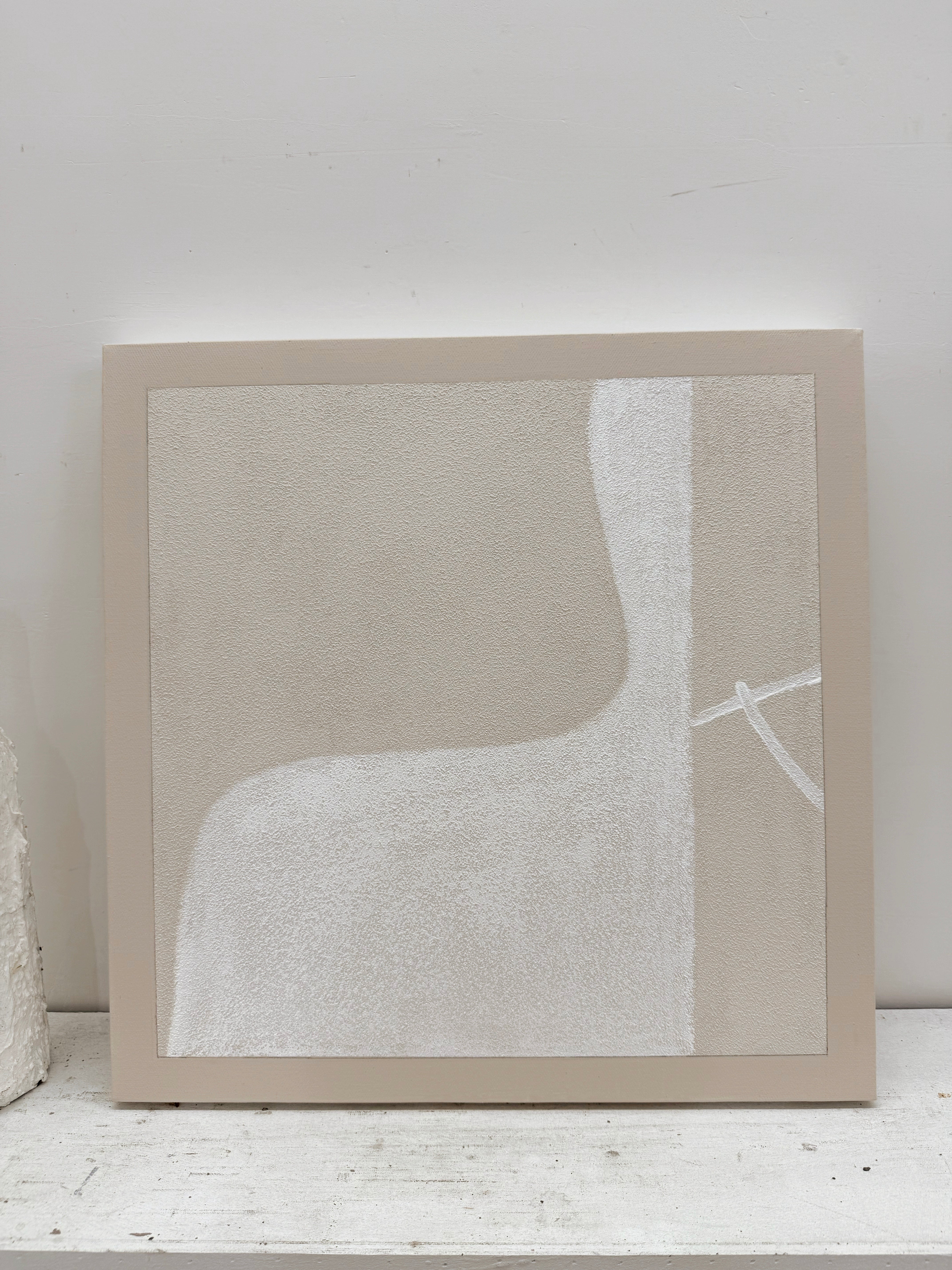 Beige Abstract Plaster Textured Wabi-Sabi Japandi Tactile Canvas Painting Minimalist Luxe Neutral Home Decor AURA738