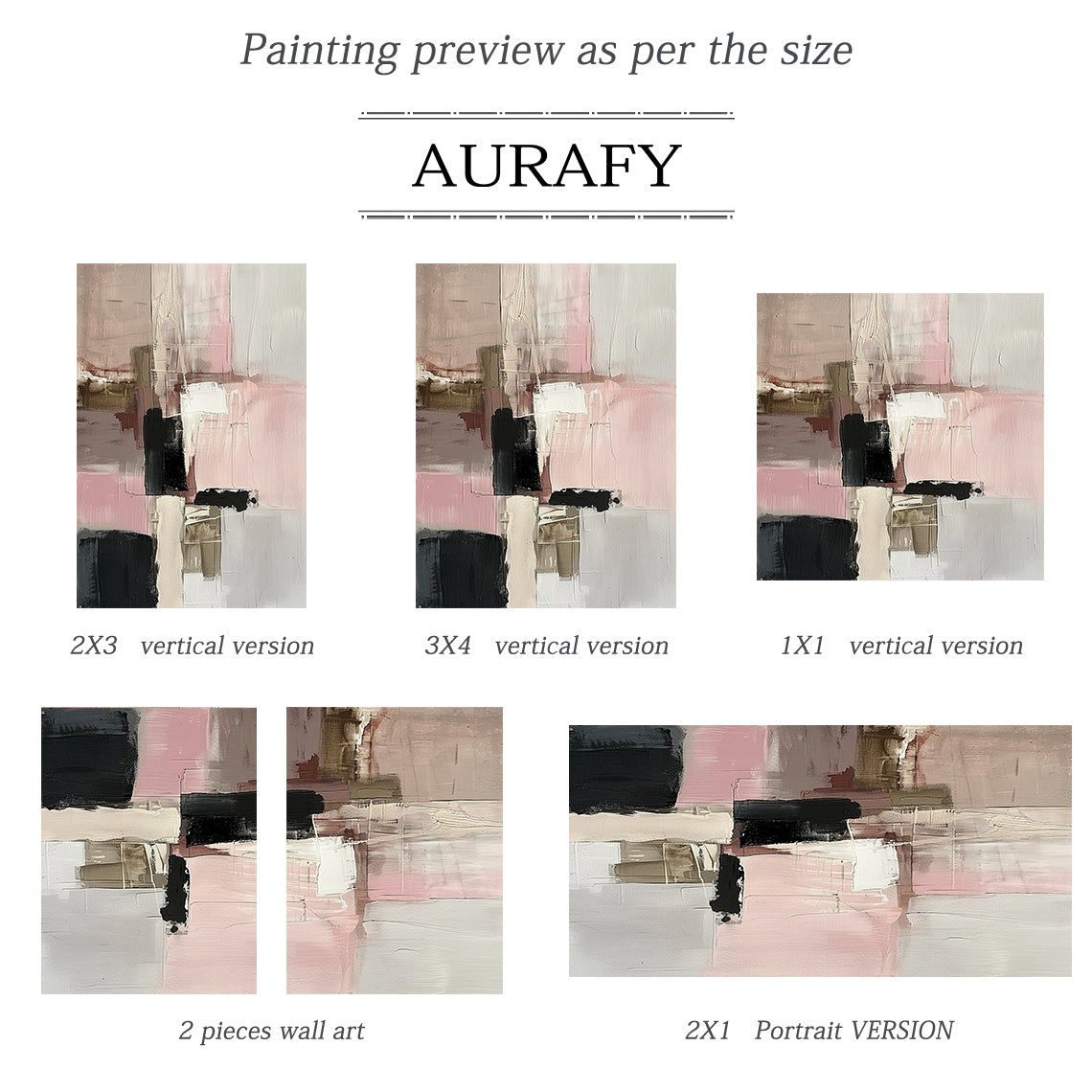 Abstract Wall Art Pink Black White Thick Knife Strokes Tactile Luxe AurafyArt AURA494