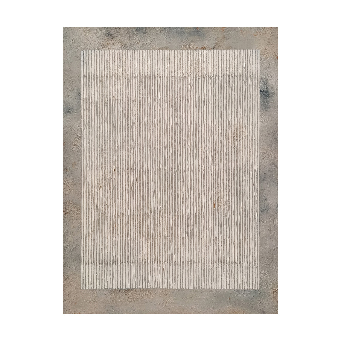 General Abstract Gray Artwork with hand-drawn lines, mottled canvas texture, rustic industrial style AURA594