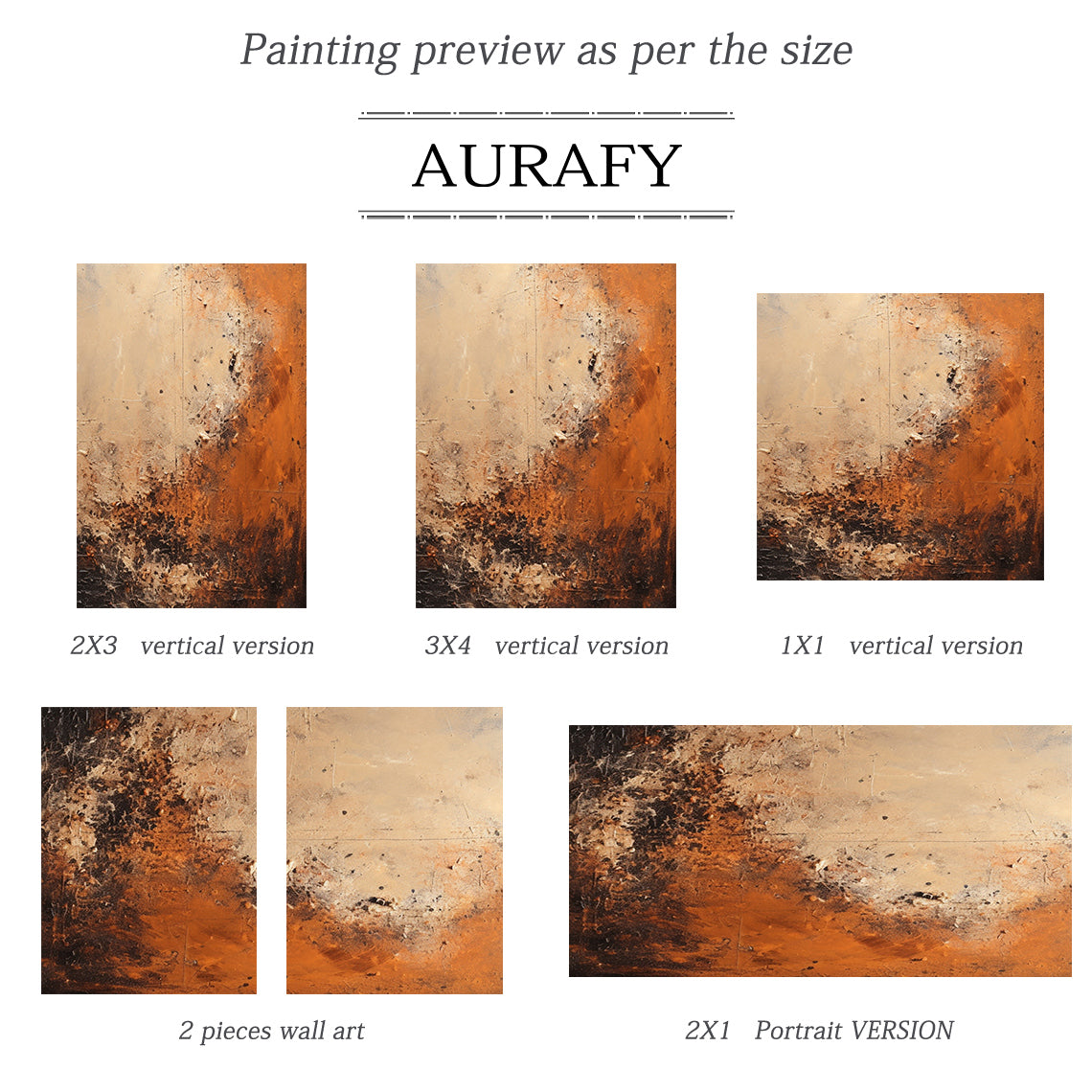 Wabi Sabi Red Rust Abstract Textured Canvas Art Modern Living Room Decor AURA211