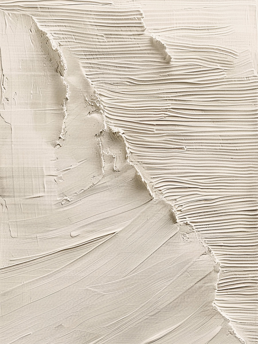 Tidal Veil-Beige Wave Texture Field-AURA153