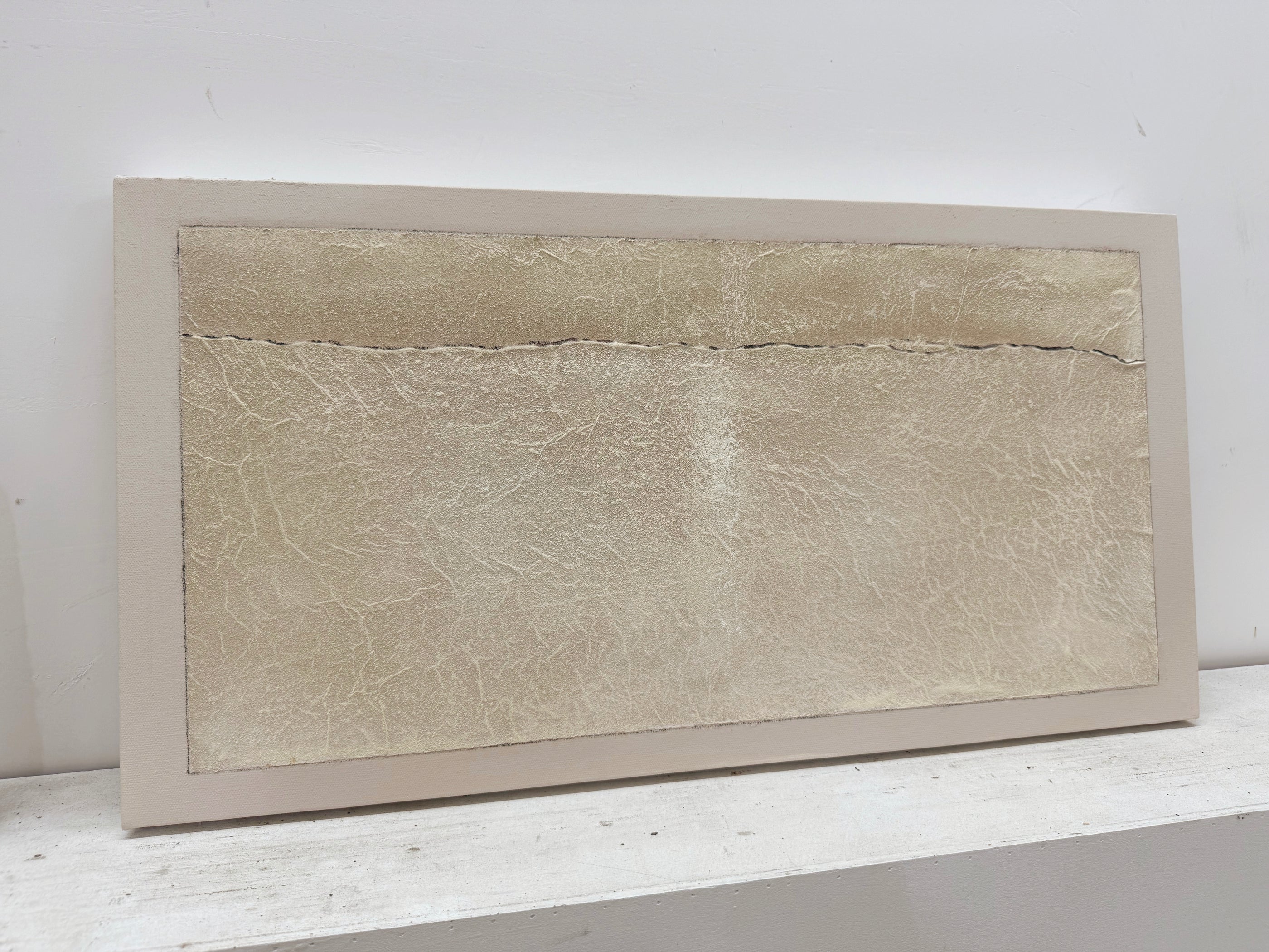 Wabi-Sabi Beige Plaster Textured Abstract Sculpted Canvas Japandi Minimalist Luxe Tactile Handmade Neutral Wall Art AURA734