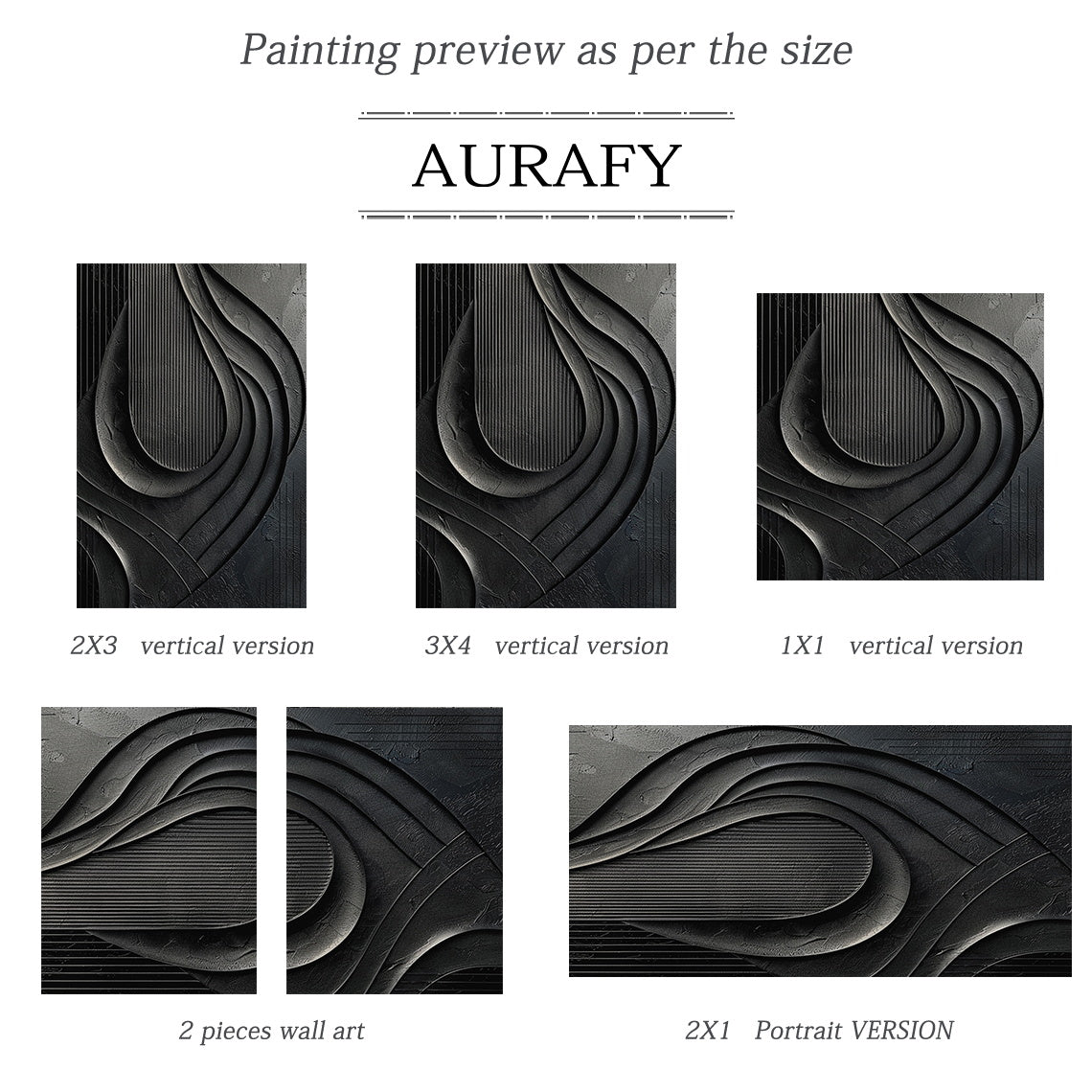Minimalist Black Wall Art Sculpted High-Relief Tactile Matte Ribbed Modern Organic Design AURA424
