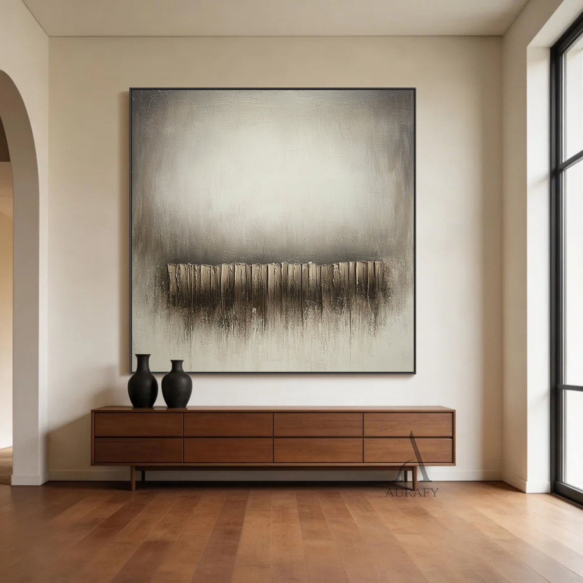 Wabi Sabi Gray Beige Minimalist Home Decor Accent Piece AURA269