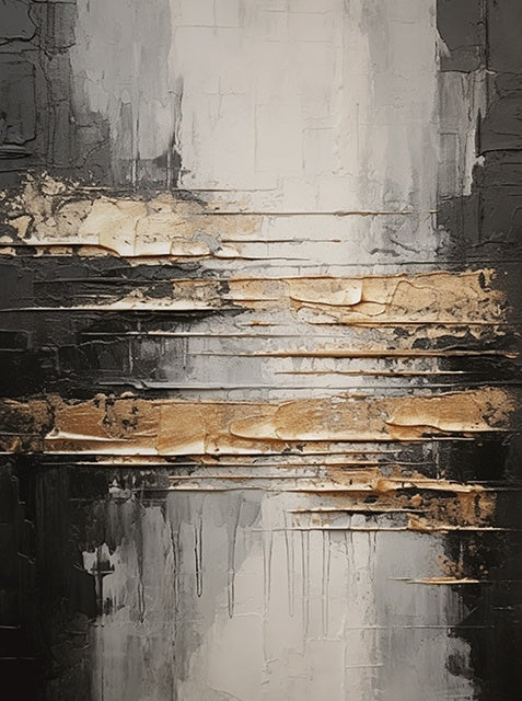 Silent Contrast-Black & Gray Abstract Spatial Field-AURA100