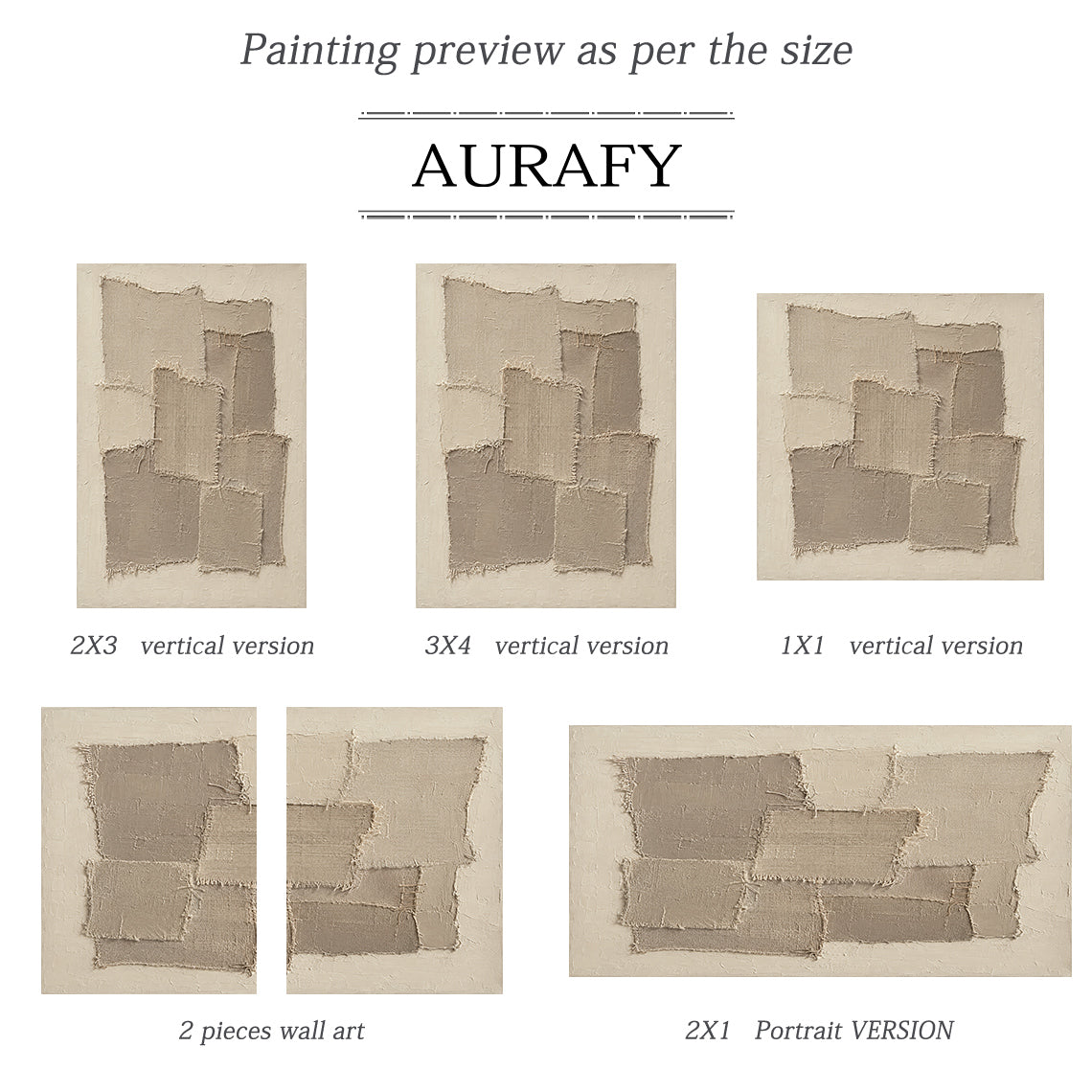 Beige Wabi-Sabi 3D Textured Painting Japandi Patchwork Plaster Sculpted Canvas Minimalist Neutral Tactile Wall Art AURA760
