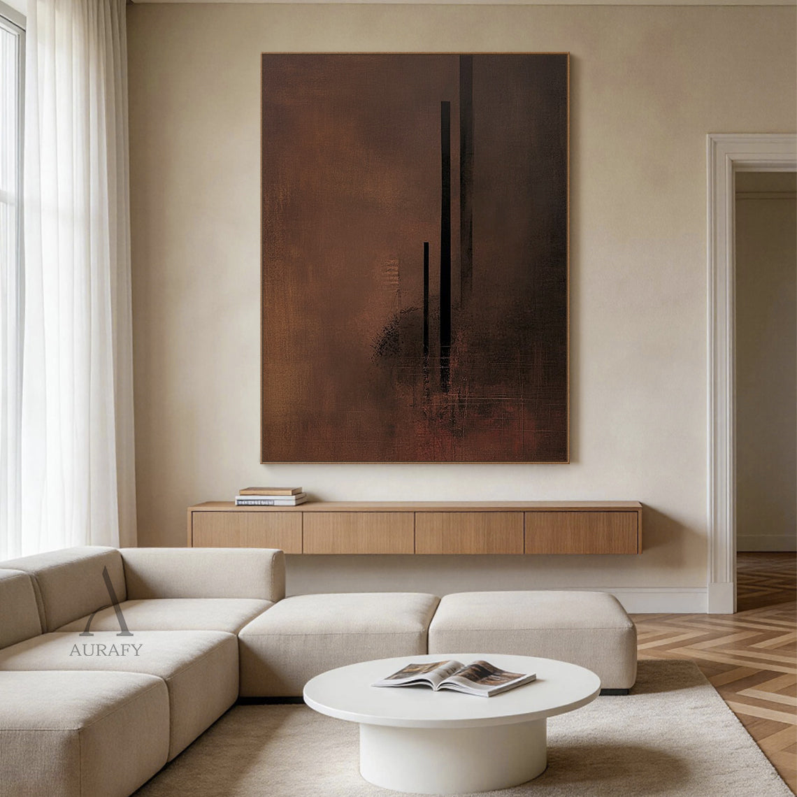 Brown General Abstract Wall Art Decor for Home Living Room AURA380