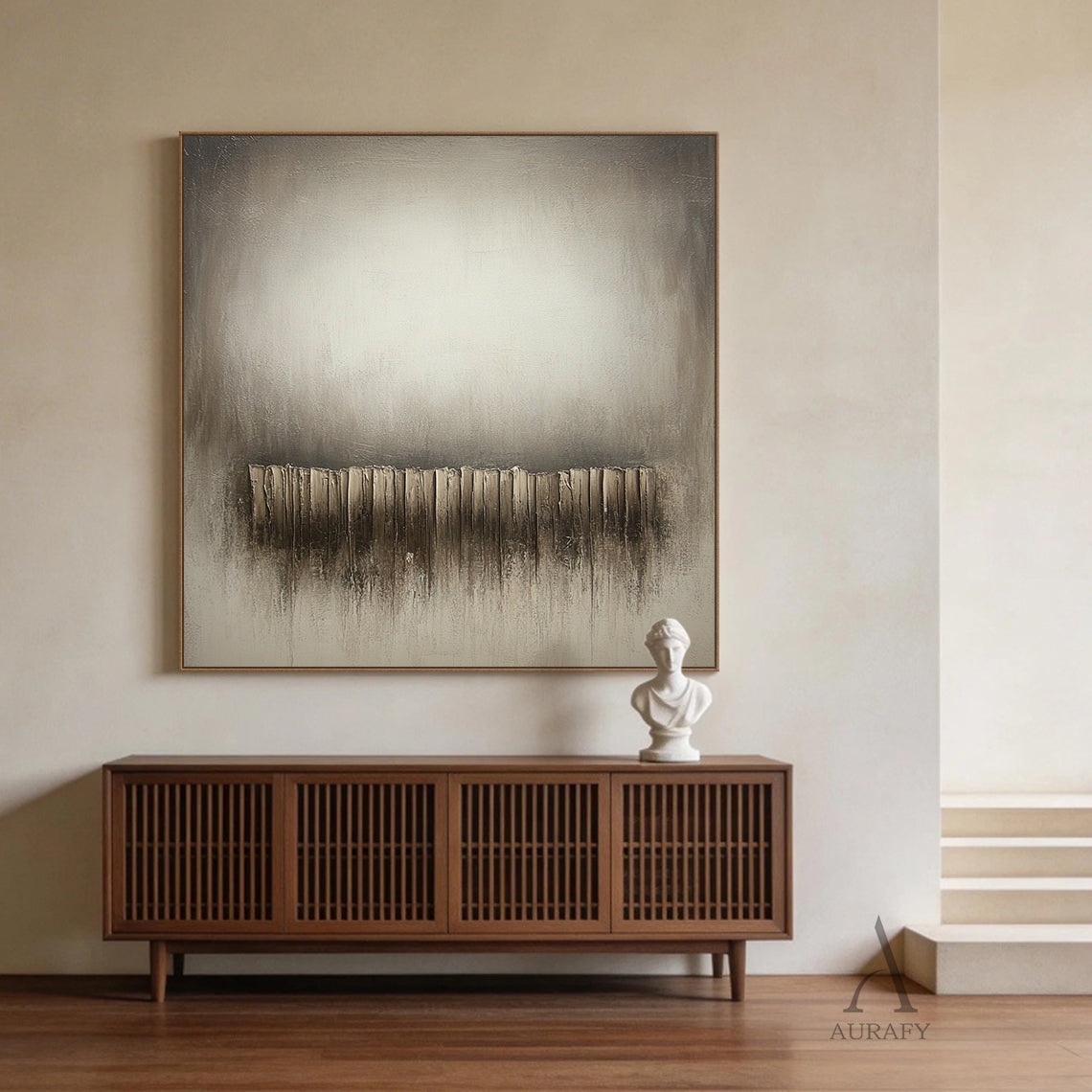 Wabi Sabi Gray Beige Minimalist Home Decor Accent Piece AURA269