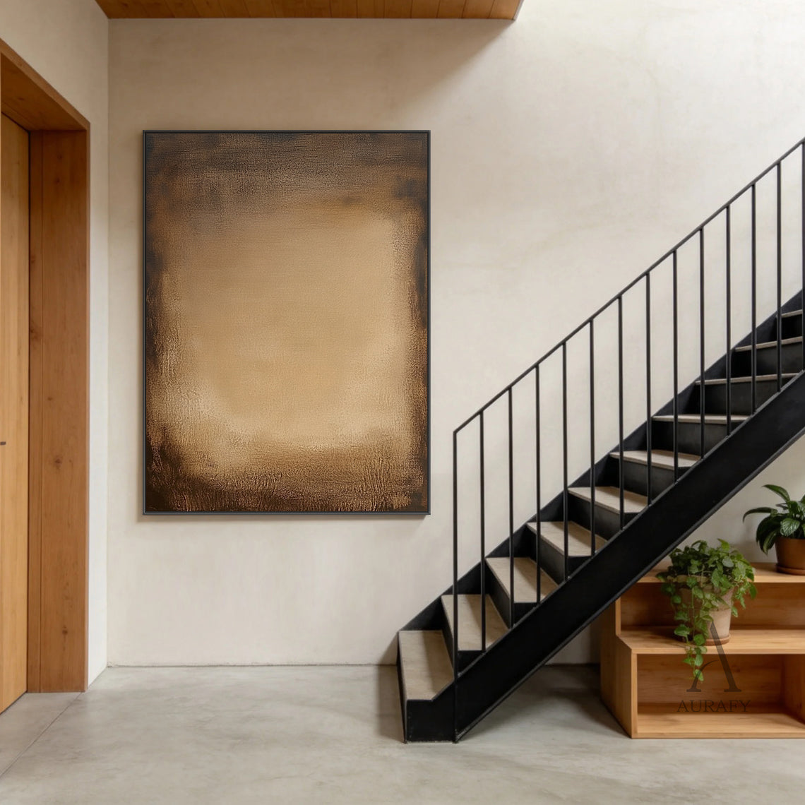 Modern Brown General Abstract Wall Art Print for Home Decor AURA351