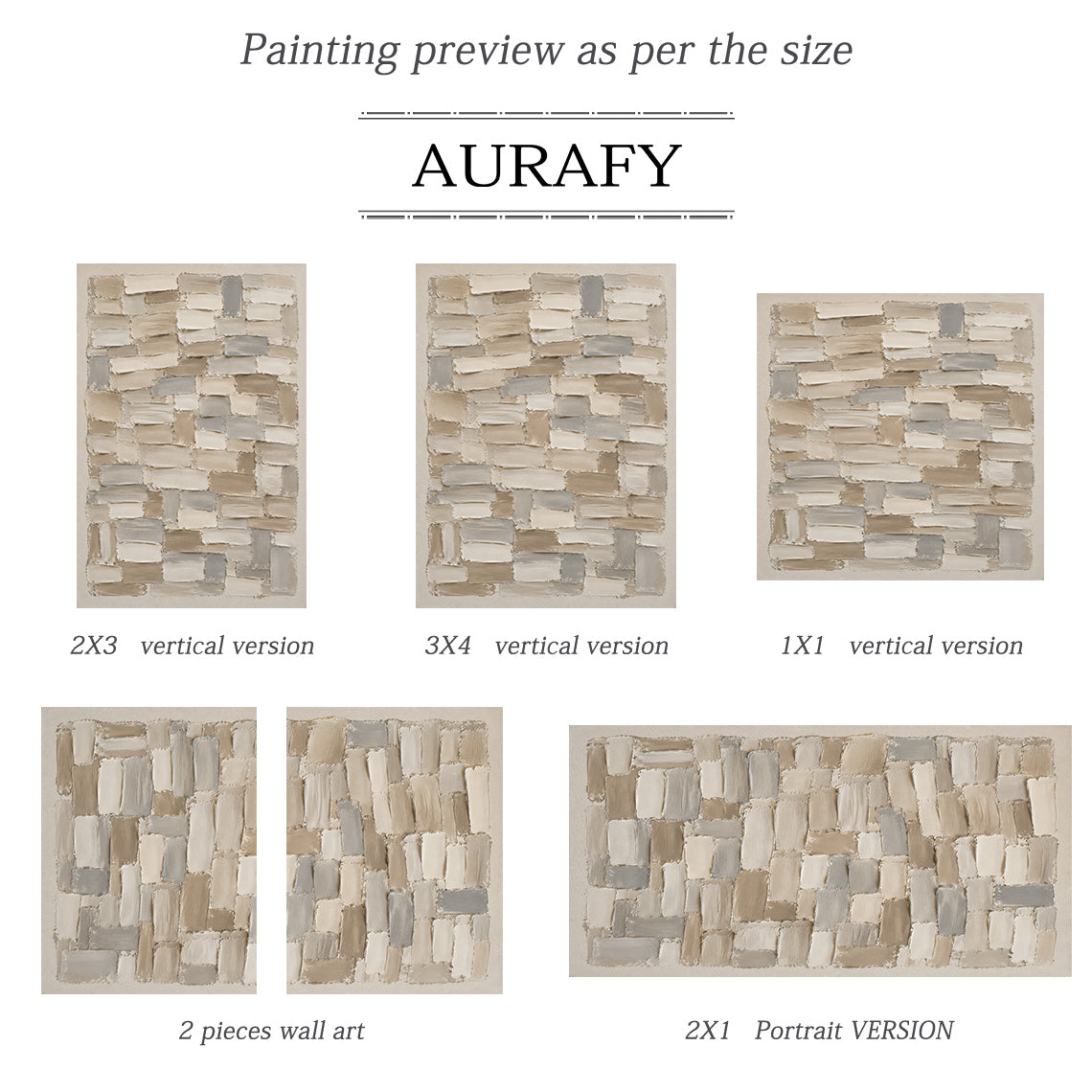 Textured Abstract Wall Art Beige Neutral Knife Stroke High Relief Plaster Minimalist Canvas AURA756