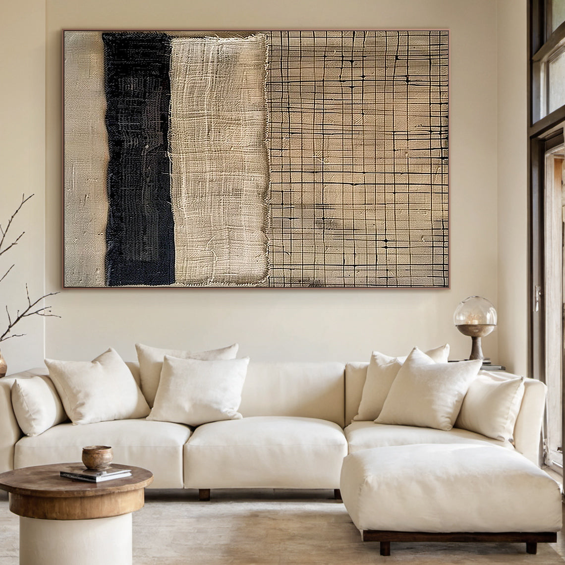 Textured Wabi Sabi Brown Black Wall Art Living Room Decor AURA199