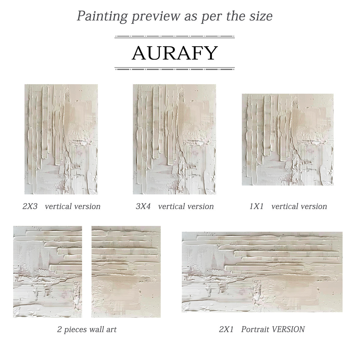 3D Textured Beige Painting Knife Strokes High-Relief Plaster Tactile Minimalist Luxe Artwork AURA525
