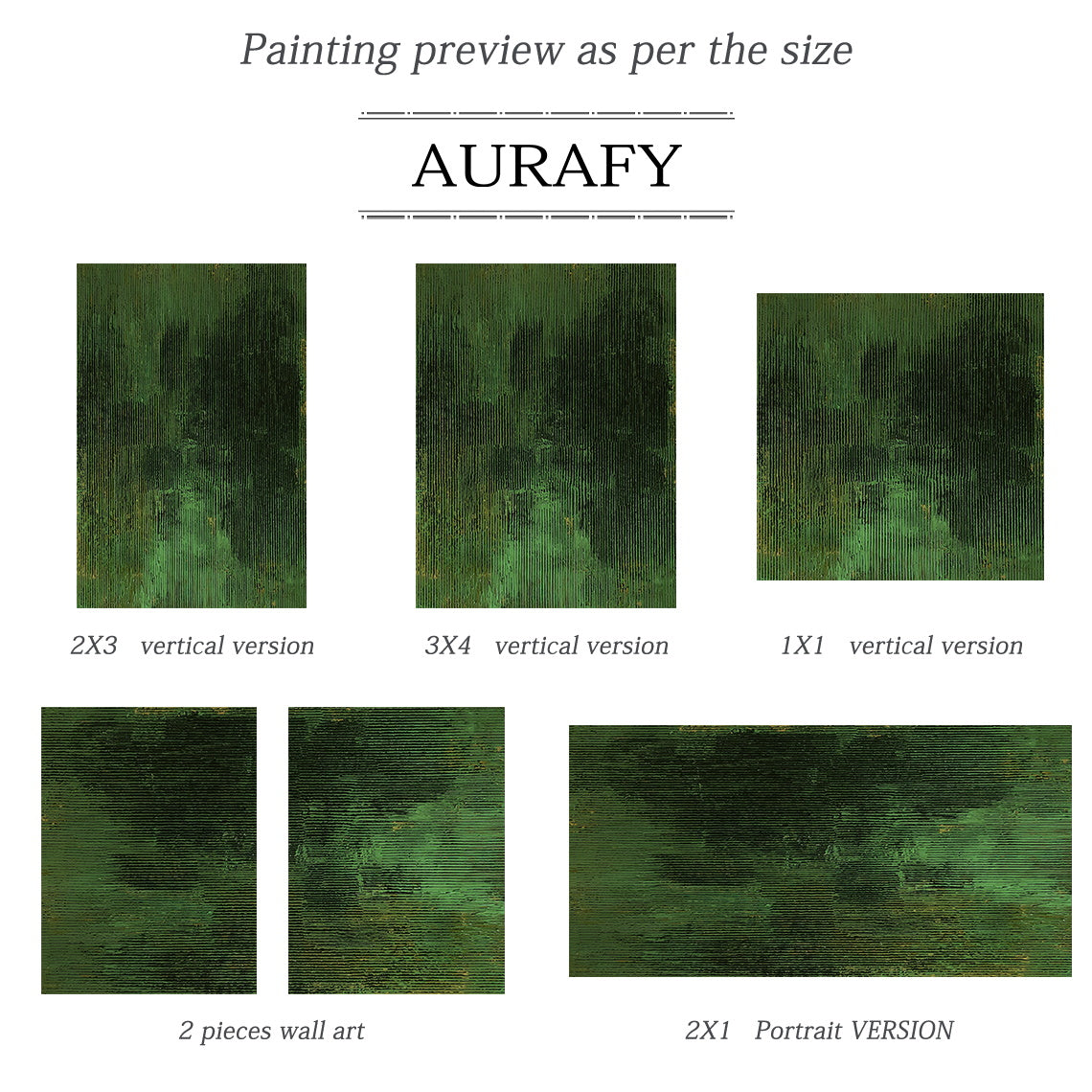 3D Textured Green Abstract Painting Sculpted Tactile High-Relief Surface Dark Gold Accents AURA466