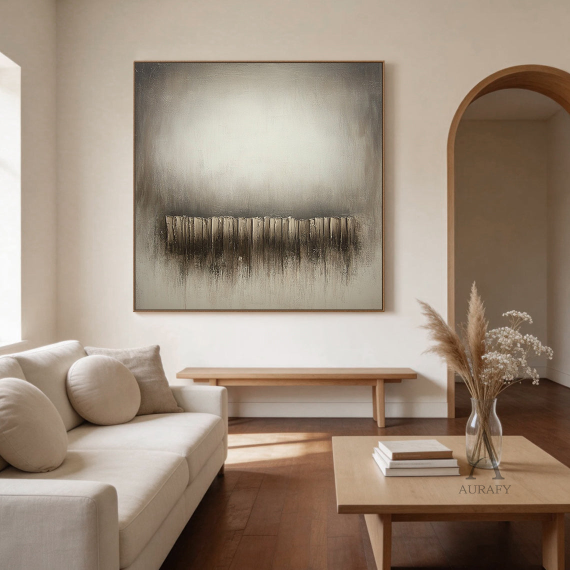 Wabi Sabi Gray Beige Minimalist Home Decor Accent Piece AURA269