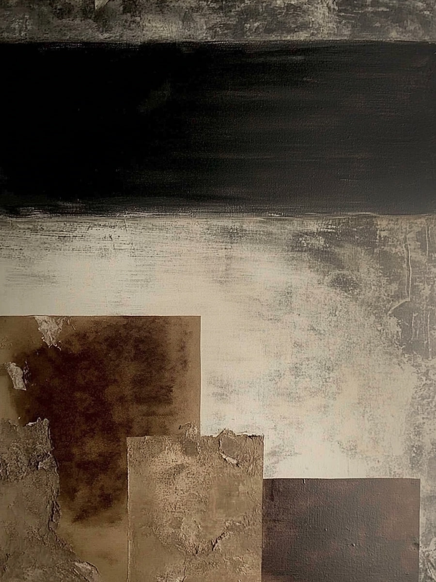 General Abstract Black Beige Canvas Wall Art for Home Decor AURA274