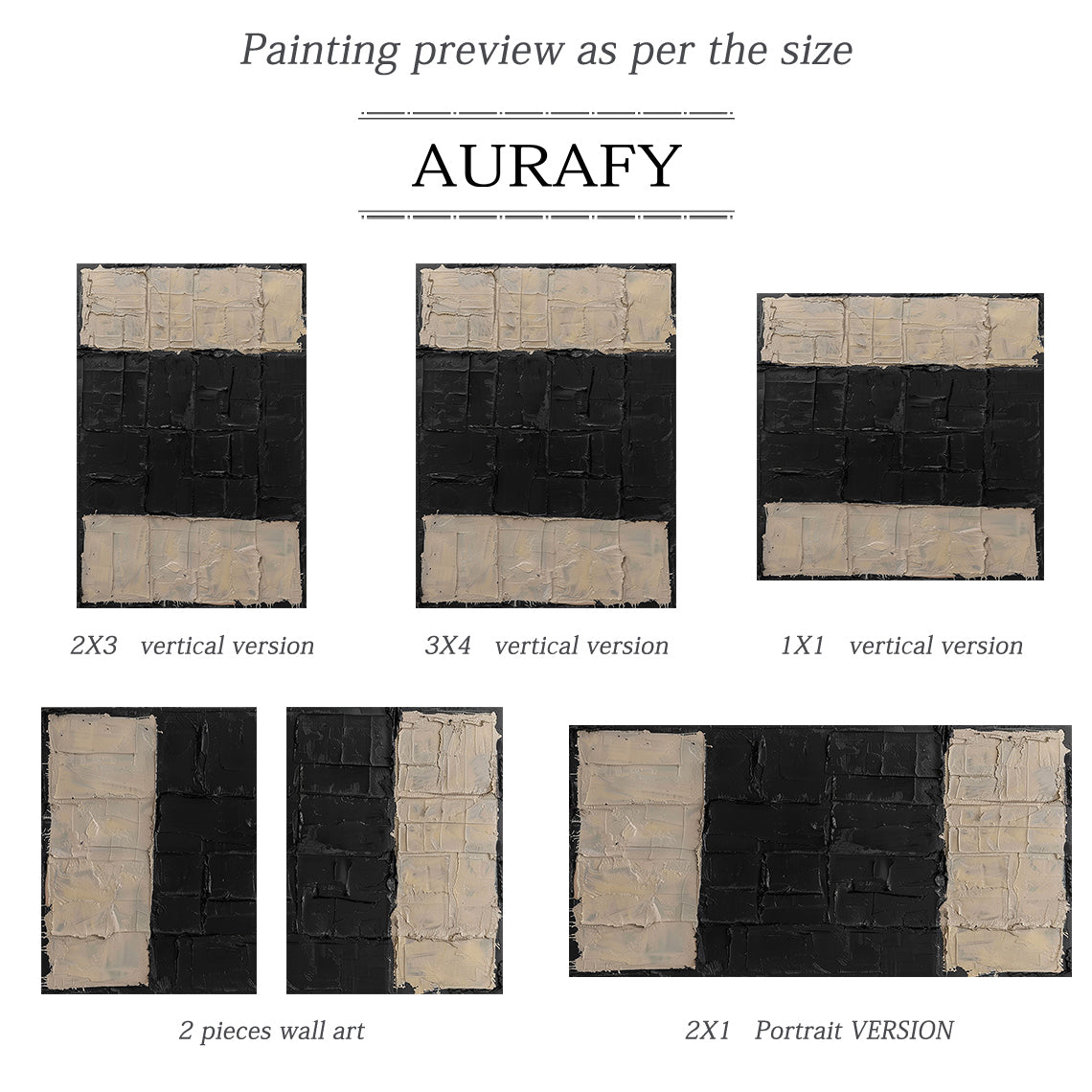 General Abstract Beige Black Impasto Texture Wabi-Sabi Tactile Artwork Modern Organic Sculpted Canvas AURA474