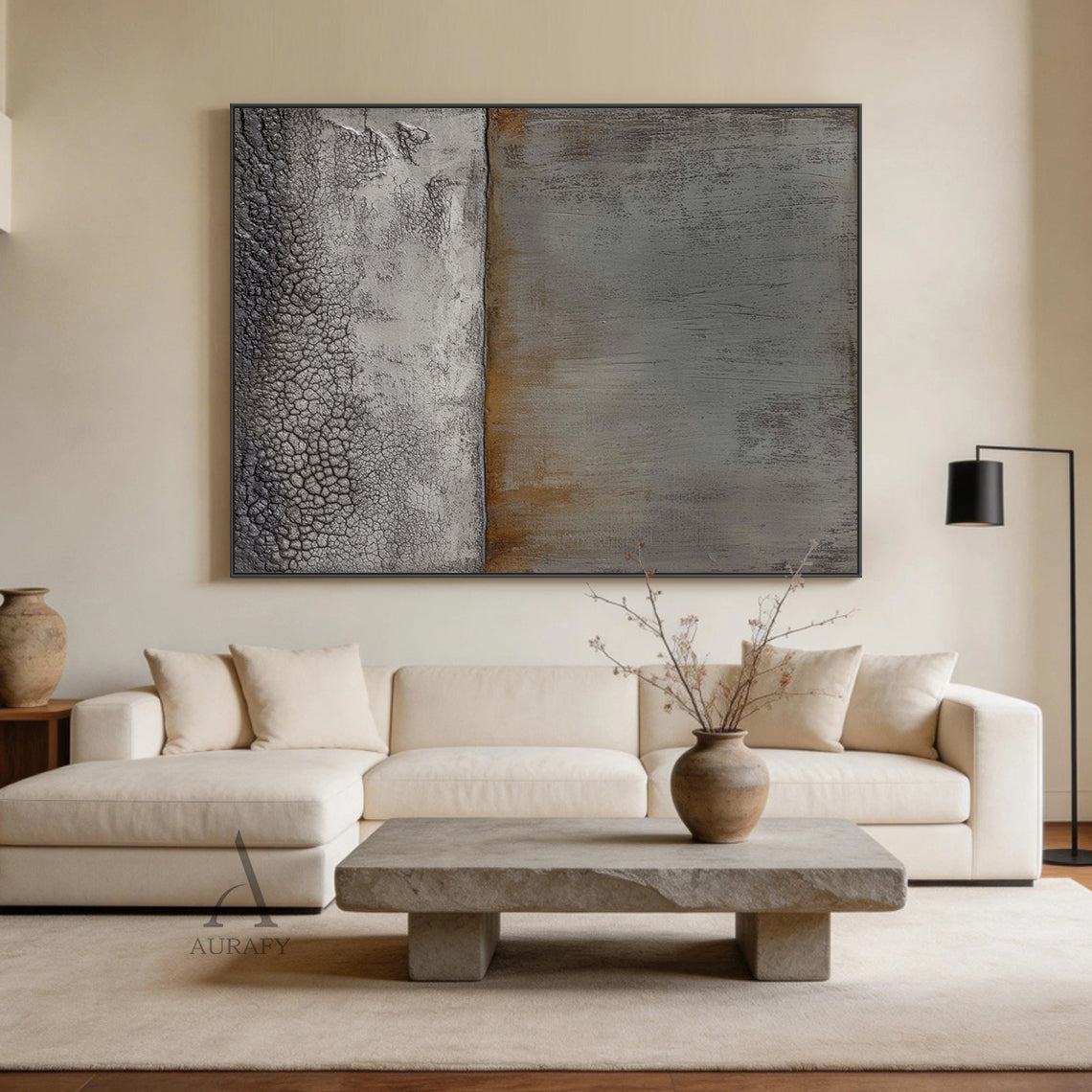 Gray WABI SABI Minimalist Living Room Decor Accent Piece AURA305