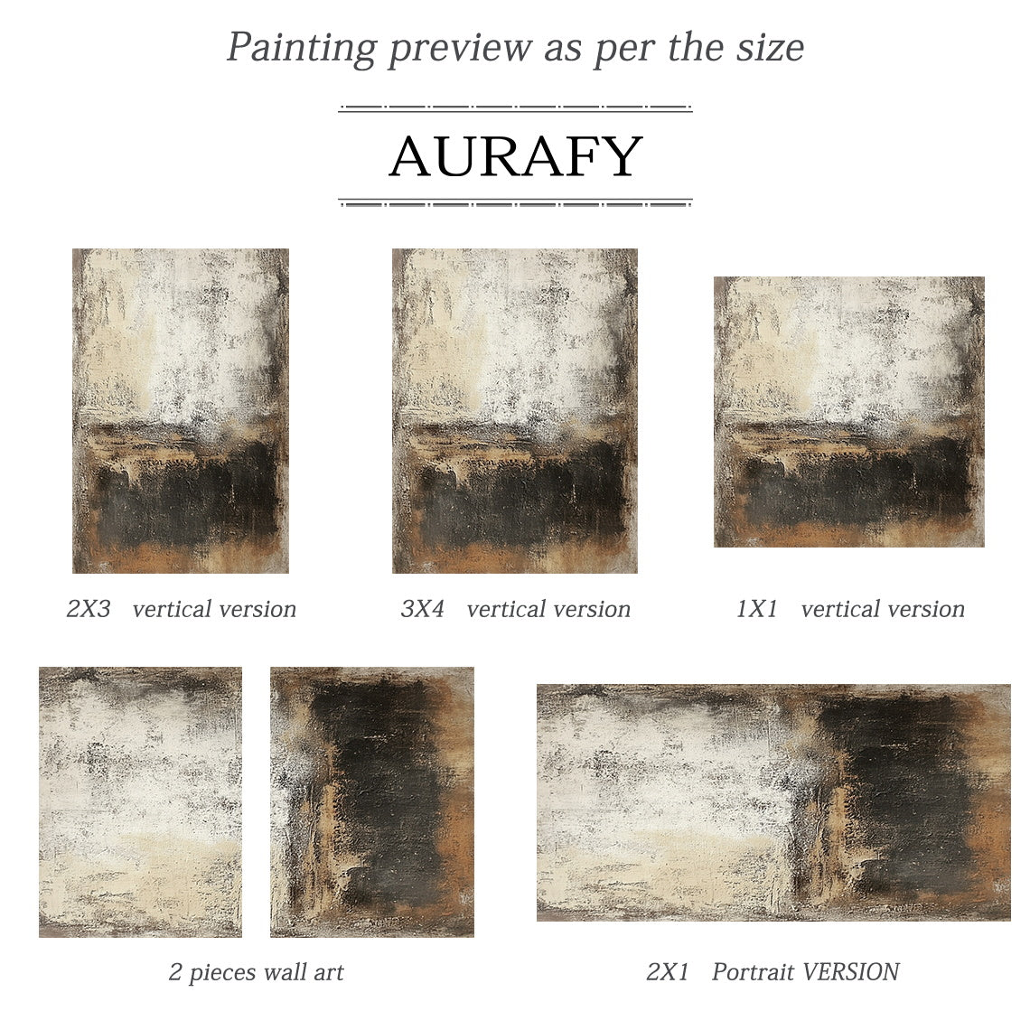 Wabi Sabi Abstract Art Beige Black Distressed Tactile Plaster-like Organic Wall Decor AURA591