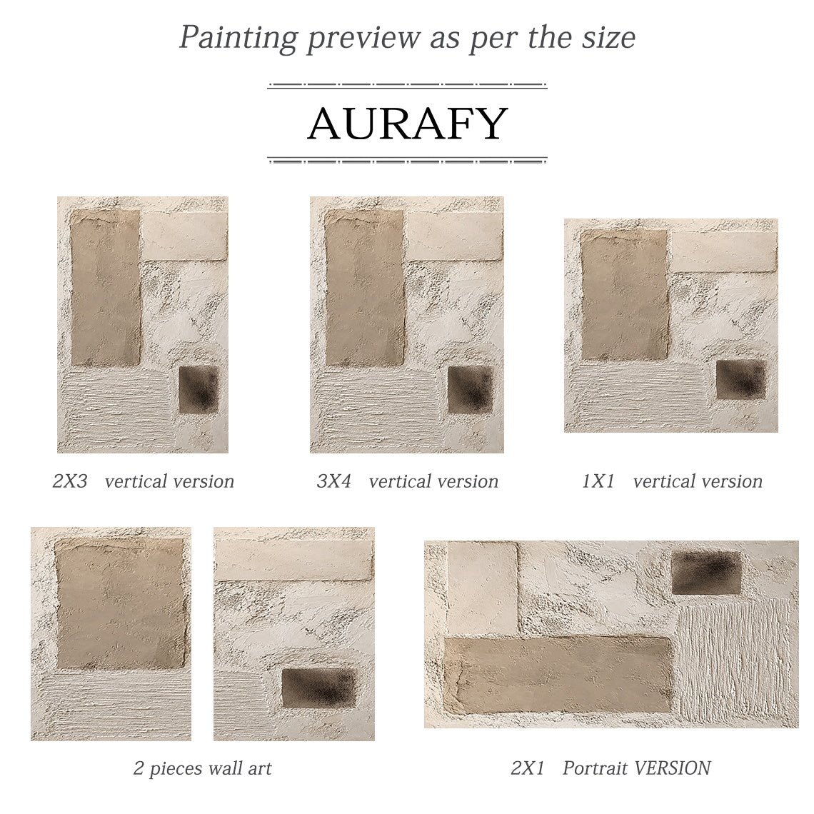 Plaster Rhythm, Beige Ridged and Cracked 3D Wall Art AURA867