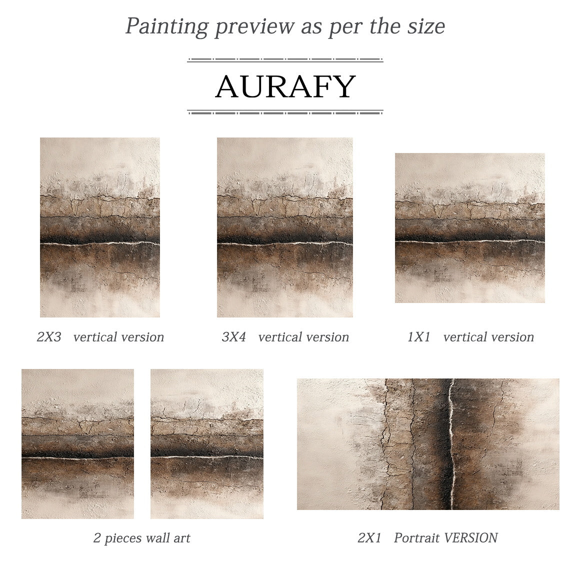 Wabi Sabi Abstract Art Cracked Plaster Texture Brown Beige Mottled Tactile Wall Decor AURA580