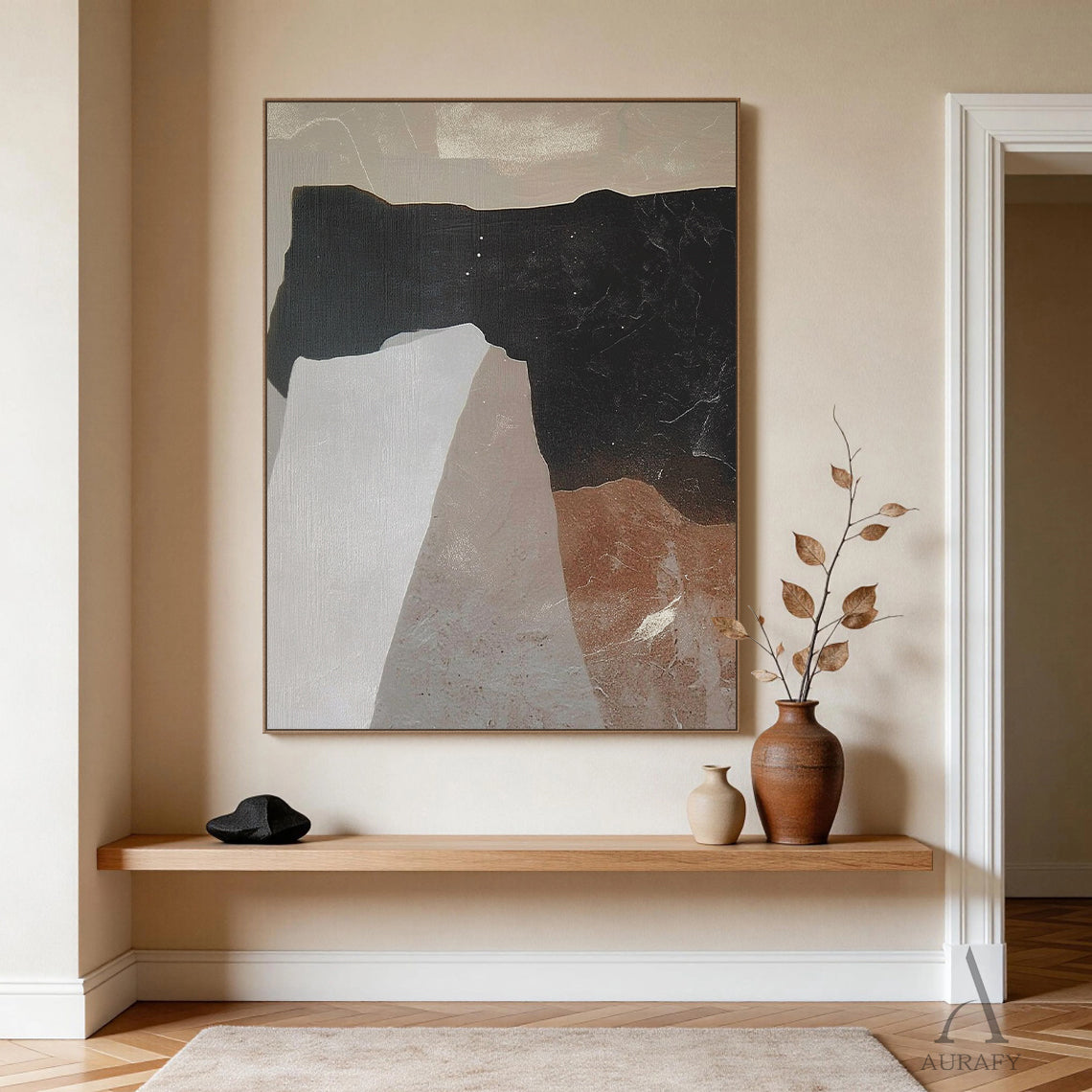 Brown General Abstract Wall Decor Art for Home Living Space AURA378