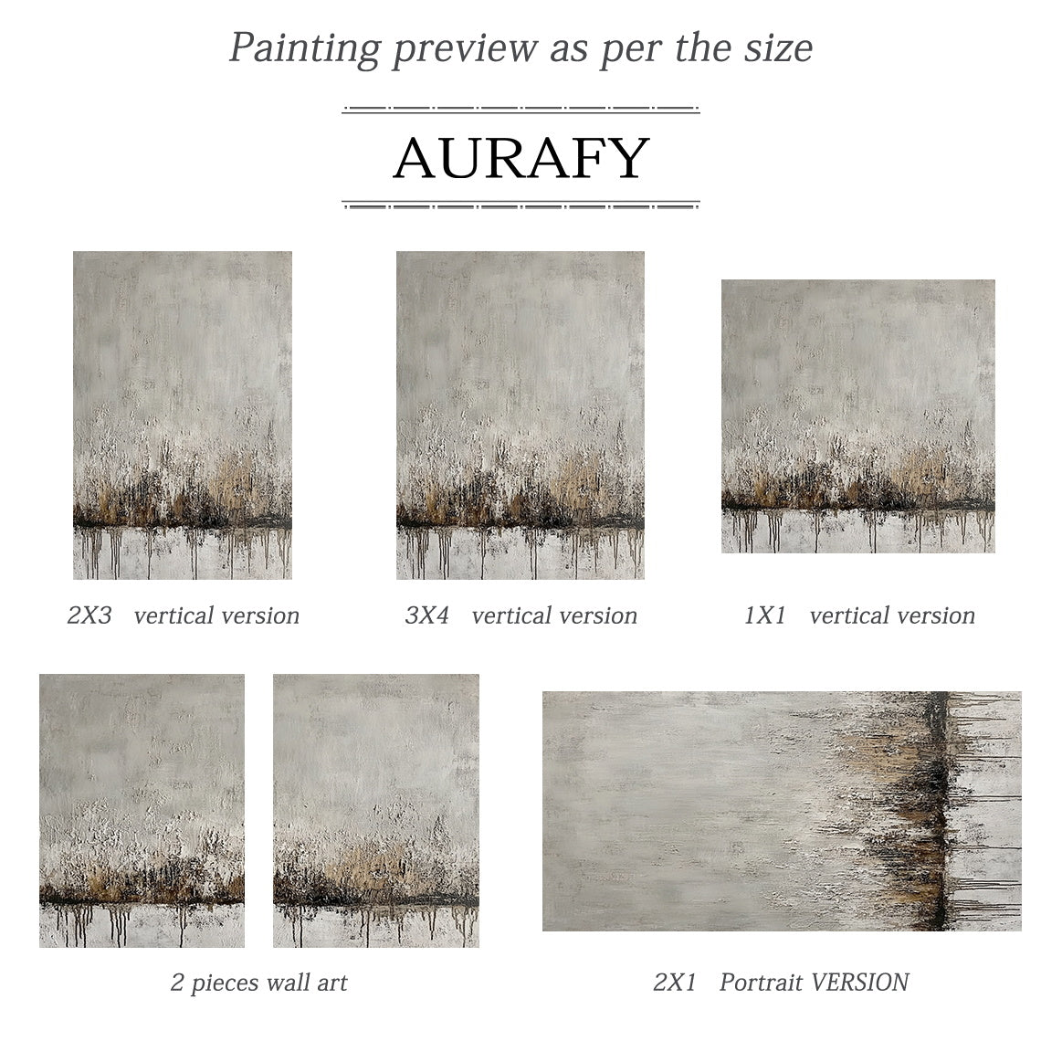 Wabi Sabi Gray Abstract Organic Textured Thick Impasto Scratched Drip Wall Art AURA587