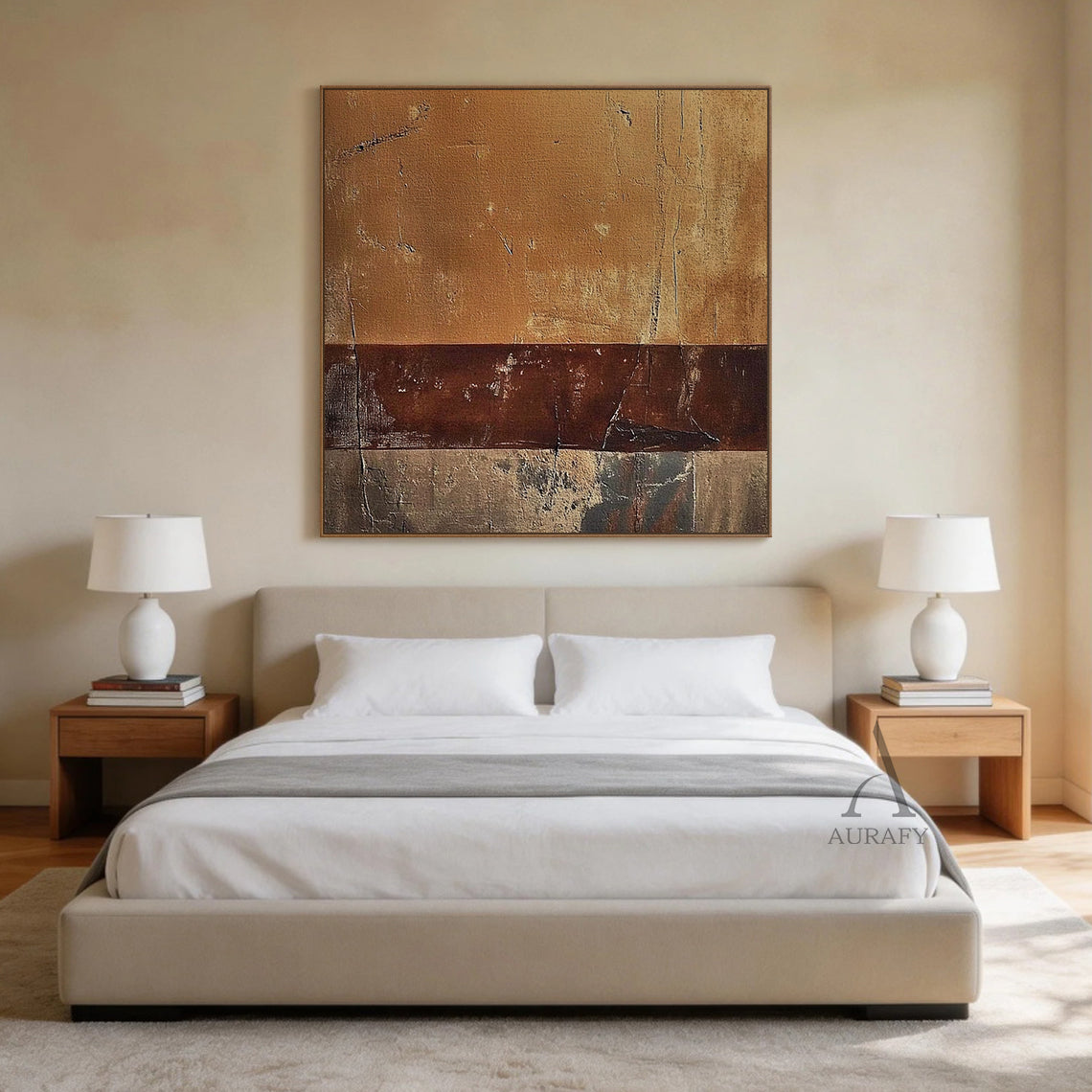 Brown General Abstract Wall Art for Modern Living Room Decor AURA356