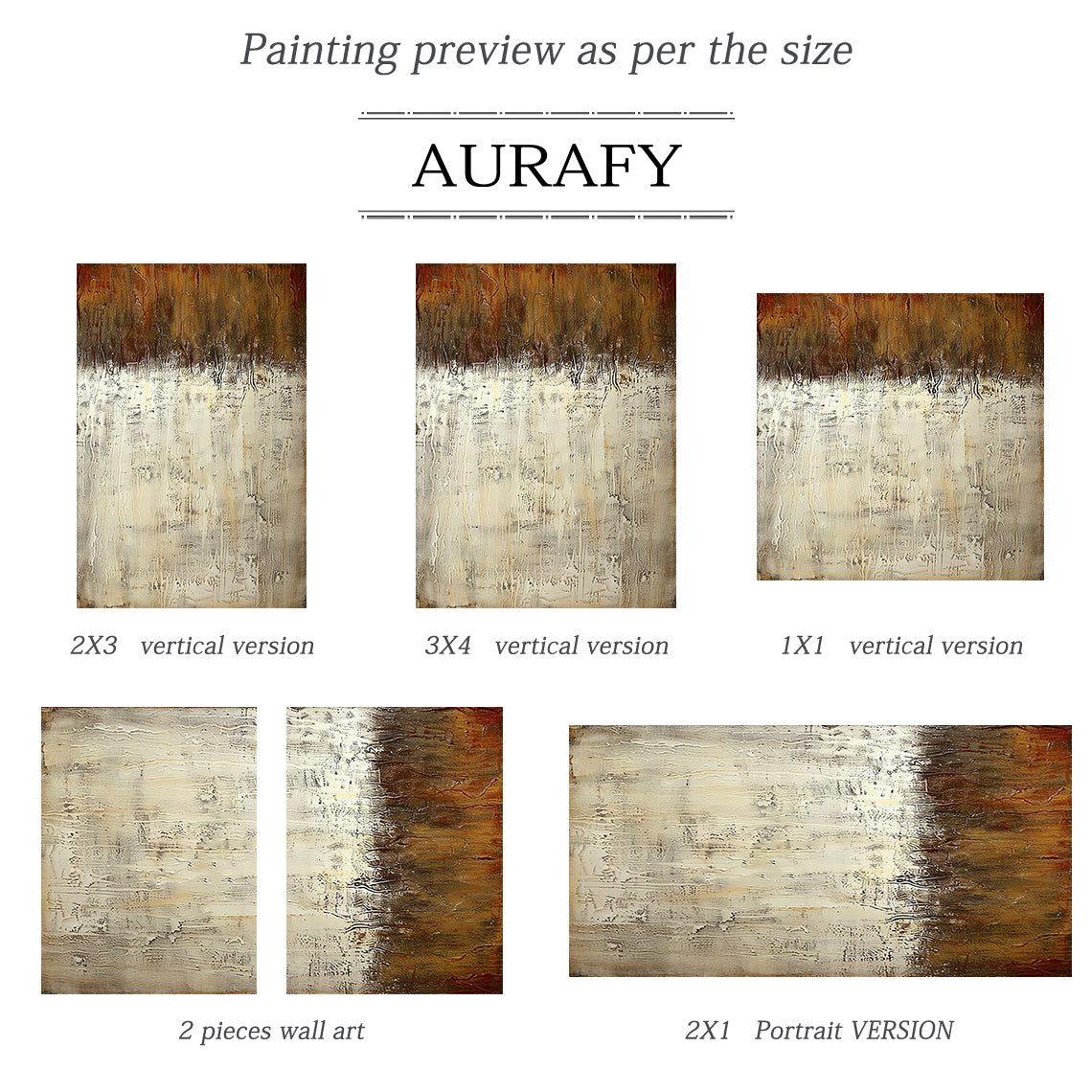 Beige Abstract Art with Tactile Plaster Texture Vertical Drips Weathered Patina Modern Organic AURA505