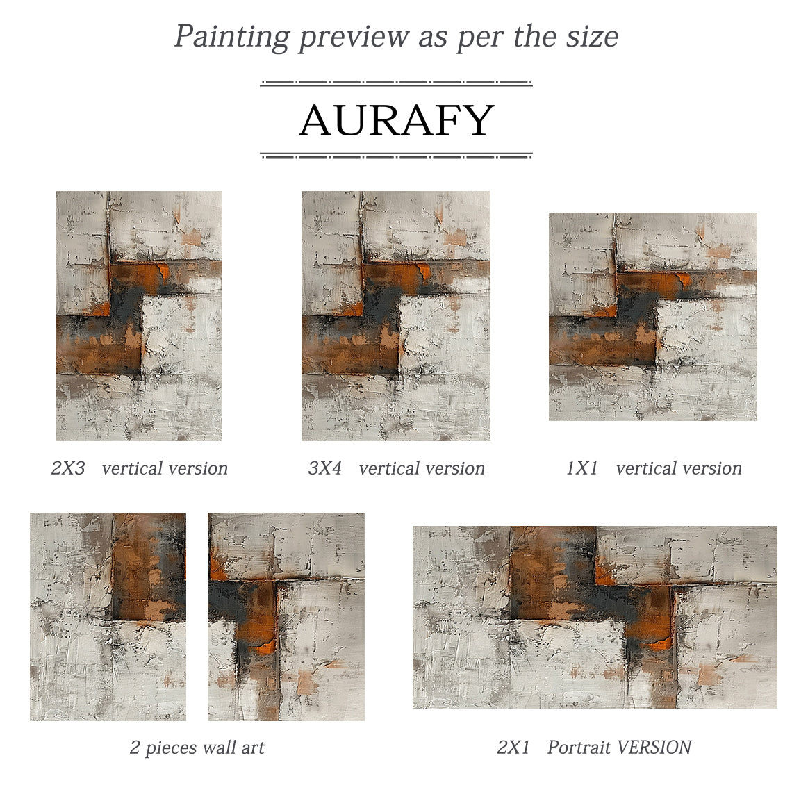 Abstract Brown Beige Art Thick Impasto Scraped Texture Wabi-Sabi Tactile Wall Decor AURA471