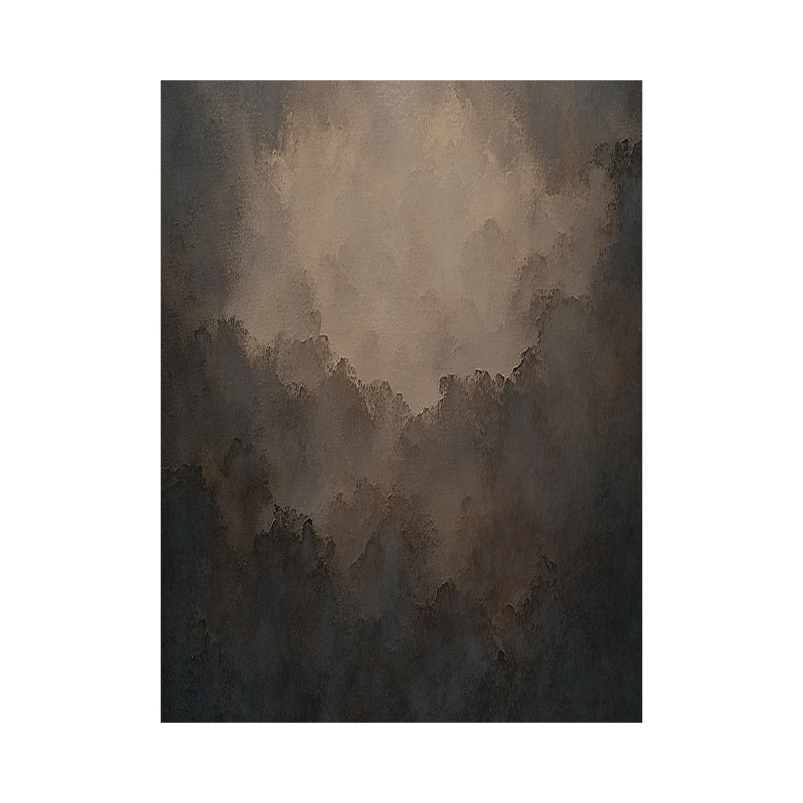 Veiled Ridges, Brown Abstract Mountain Wall Art AURA875