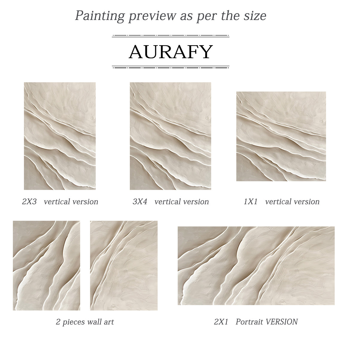 Modern 3D Textured Beige Painting for Living Room Wall Decor AURA294