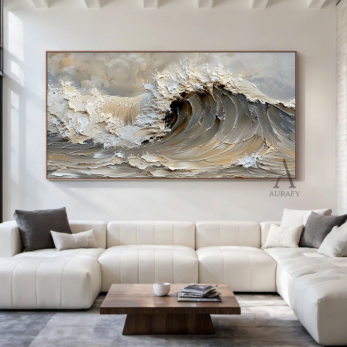 Gray Coastal Sea Beach Towel All-Season Stylish Home Decor Piece AURA324