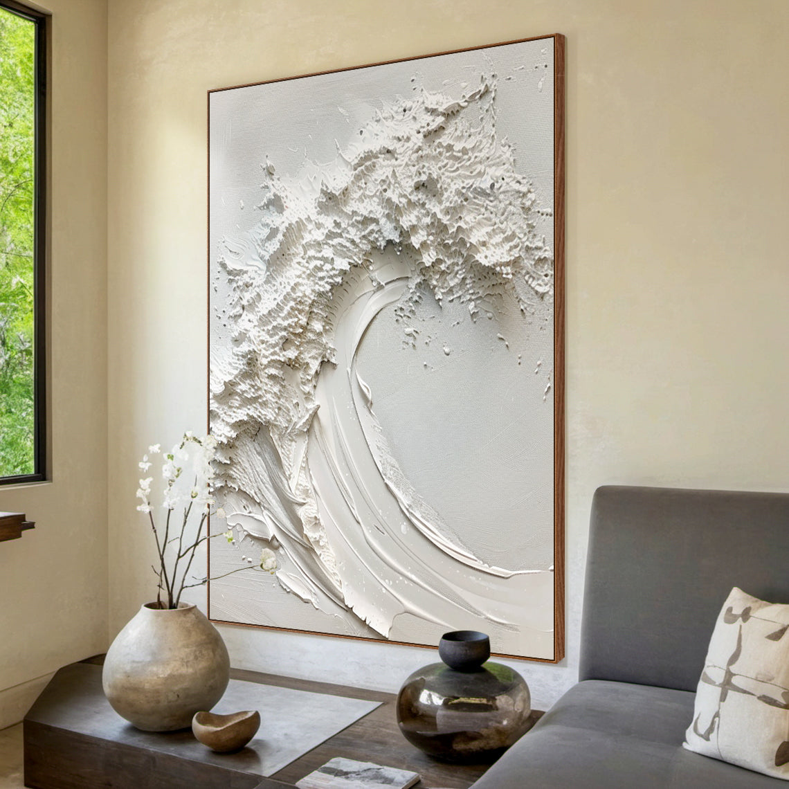 Pure Tide-White Waves & Sky 3D Touch Art-AURA118