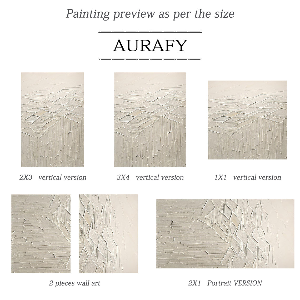Beige Abstract Art Thick Impasto High-Relief Tactile Sculpted Minimalist Luxe AurafyArt Wall Decor AURA501