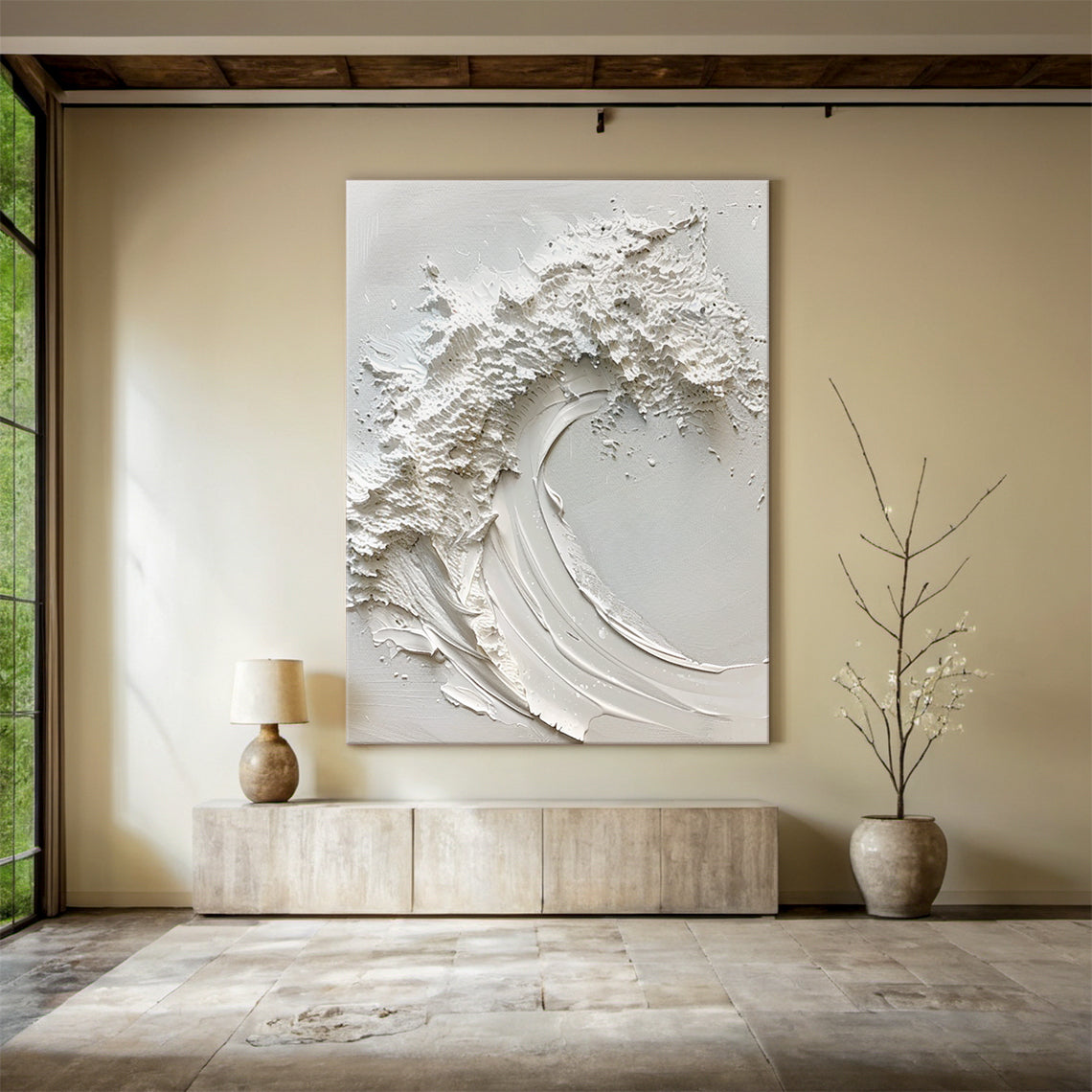 Pure Tide-White Waves & Sky 3D Touch Art-AURA118
