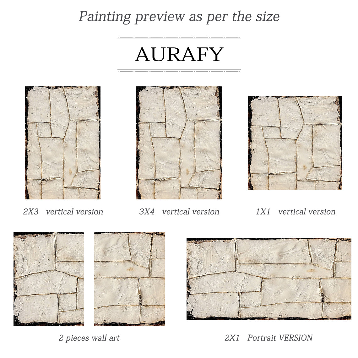 Beige 3D Textured Painting for Modern Living Room Home Decor AURA363