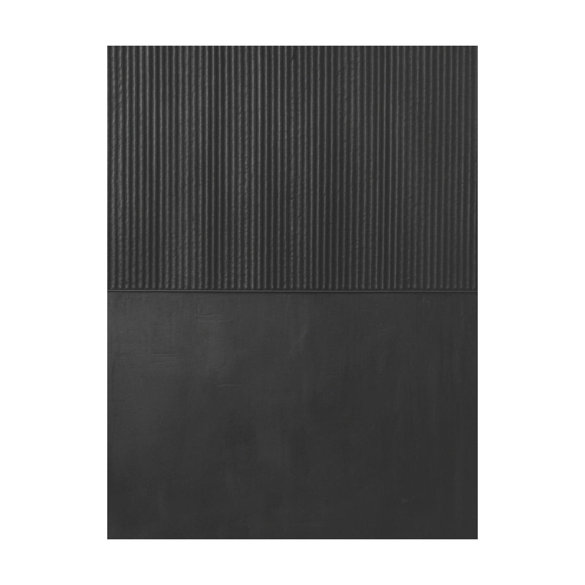 Minimalist Black Wall Art with Vertical Ribbed Texture and Smooth Matte Surface for Modern Spaces AURA455